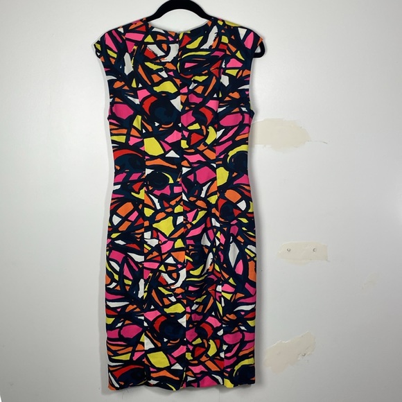 Anne Klein Geometric Faux Wrap Dress Sz 10 - Picture 4 of 5